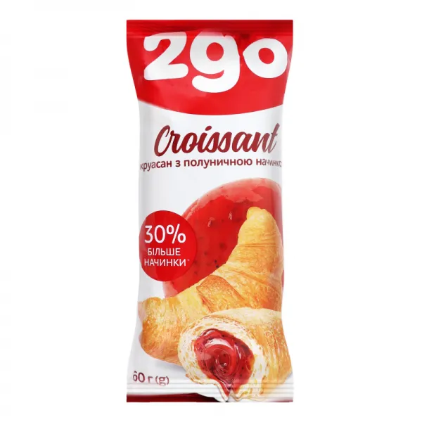 2Go Круассан миди 60г с клубничной начинкой - image 1