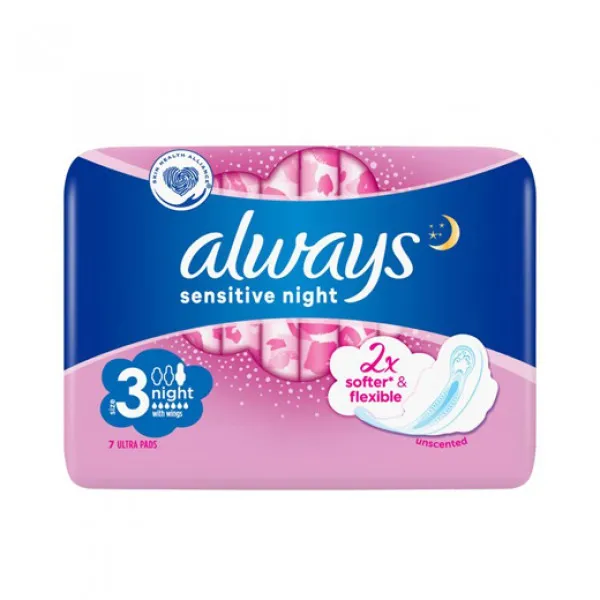Always Прокладки Sensitive Ultra Night 7 шт - image 1