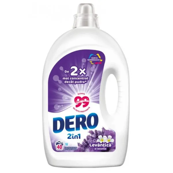 Dero Detergent de rufe lichid 2in1 2L Levantica si Iasomie (40 spalari) - image 1