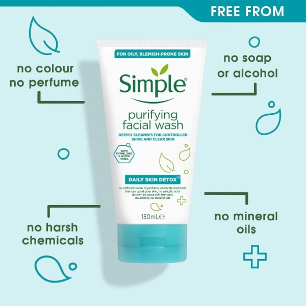Simple Гель для умывания очищающий Daily skin detox 150мл - image 2
