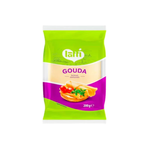 Latti Brinza maturata tare Gouda portionata 45%, 200 g - image 1