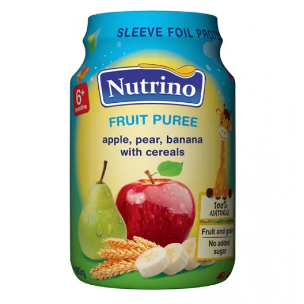 Nutrino Piure din mere, pere si banane cu cereale (6 luni) 190g - image 1