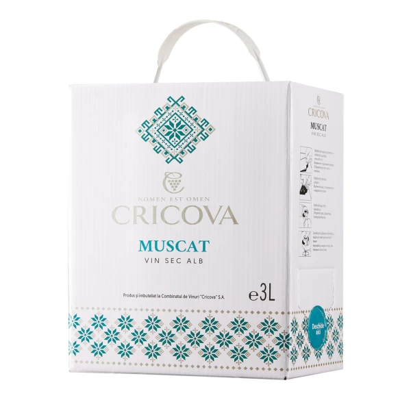 Cricova Вино сухое белое Мускатное Bag in Box  3 л - image 1