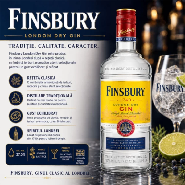 Finsbury London Dry Джин 37,5 % 0,7 л - image 2