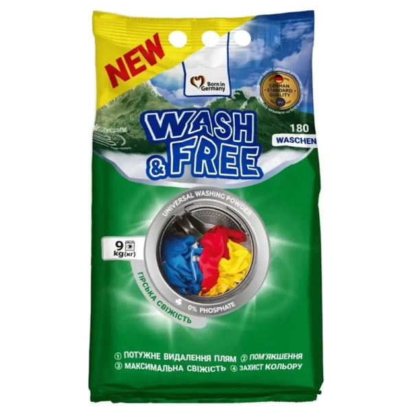 Wash&Free Detergent 9kg Prospetime de munte - image 1