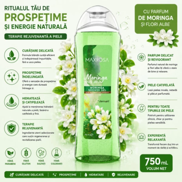 Maxrosa gel de dus 750 ml Moringa - image 3