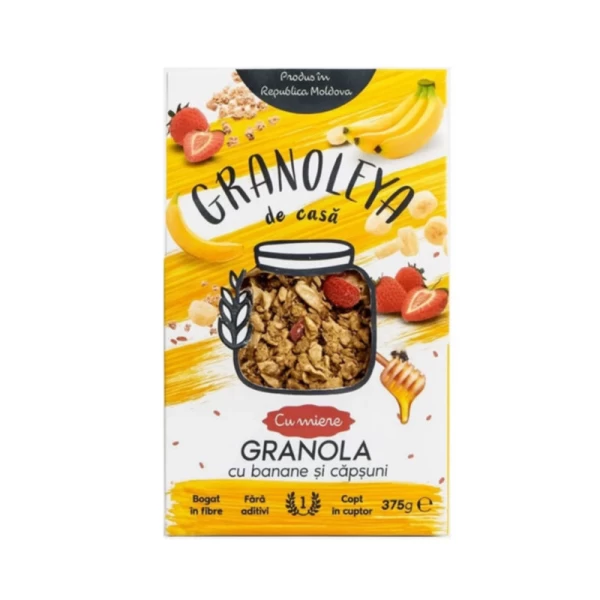 Granoleya Granola cu banane si capsuni 375 g - image 1