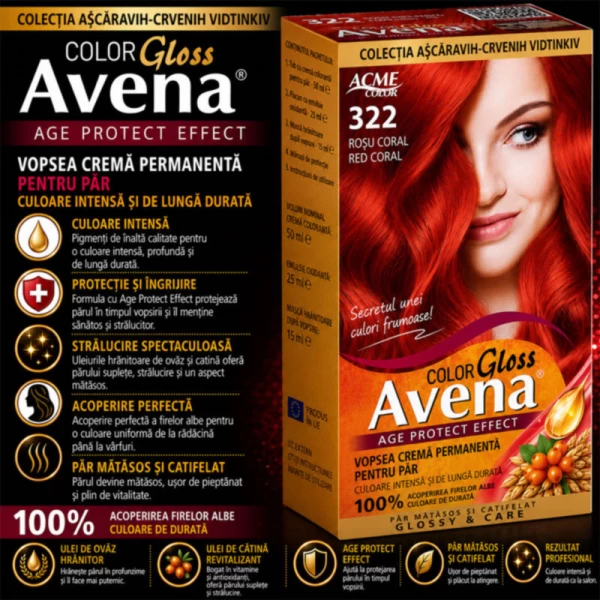 Vopsea pentru par ACME Riabina Avena, 322 - Sorbus rosu, 100 ml - image 2