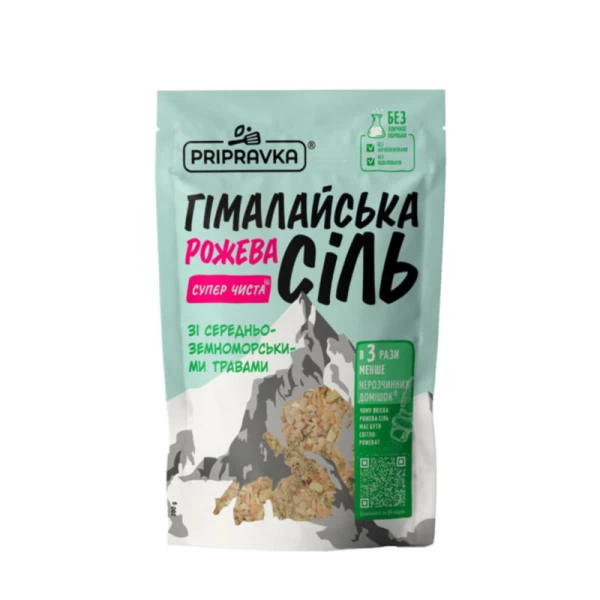 Соль гималайская розовая Супер чистая Приправка со средиземноморскими травами 200 г - image 1