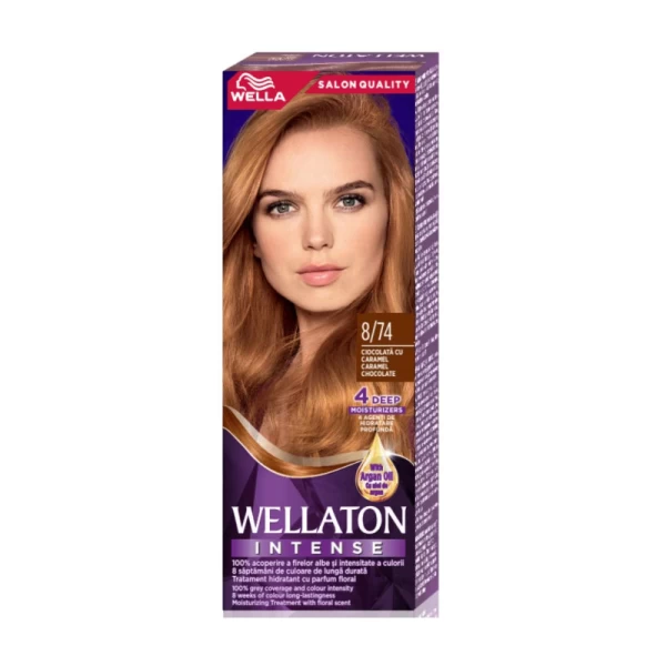 Стойкая краска для волос Wellaton Шоколад с карамелью 8/74, 110 мл - image 1