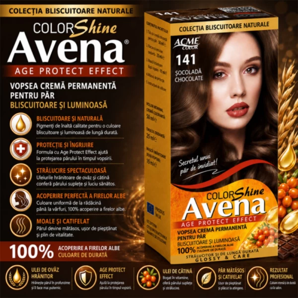 Vopsea pentru par ACME Riabina Avena, 141 - Ciocolata, 100 ml - image 2