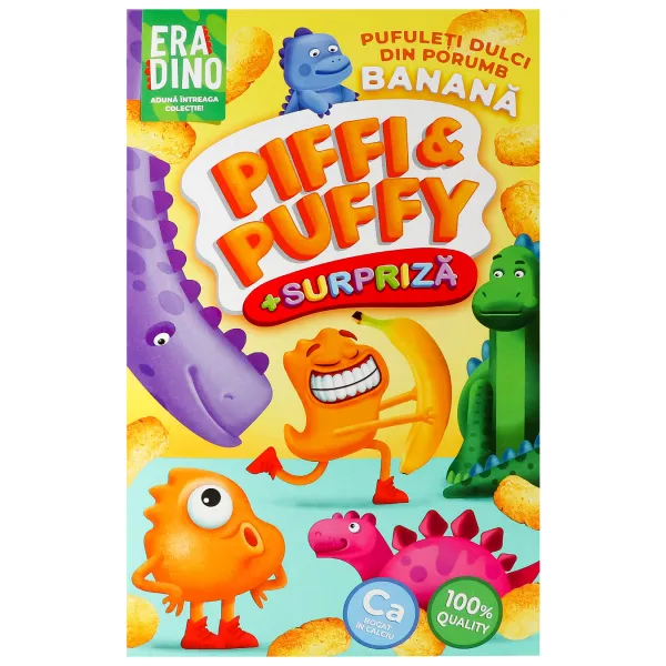 Pufuleti din porumb dulci cu surpriza Piffi & Puffy 100g Banana - image 1