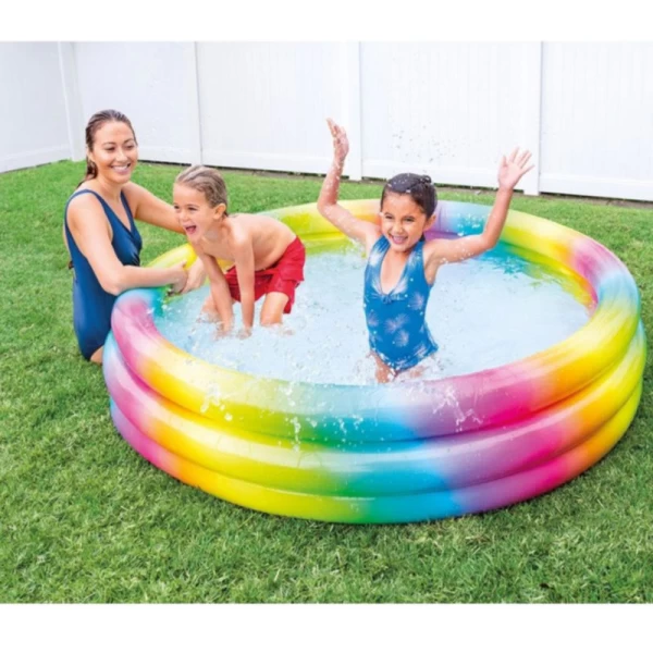 Надувной детский бассейн Rainbow Ombre 168×38 см, 581 л, от 2 лет, Intex (58449)¶ - image 2