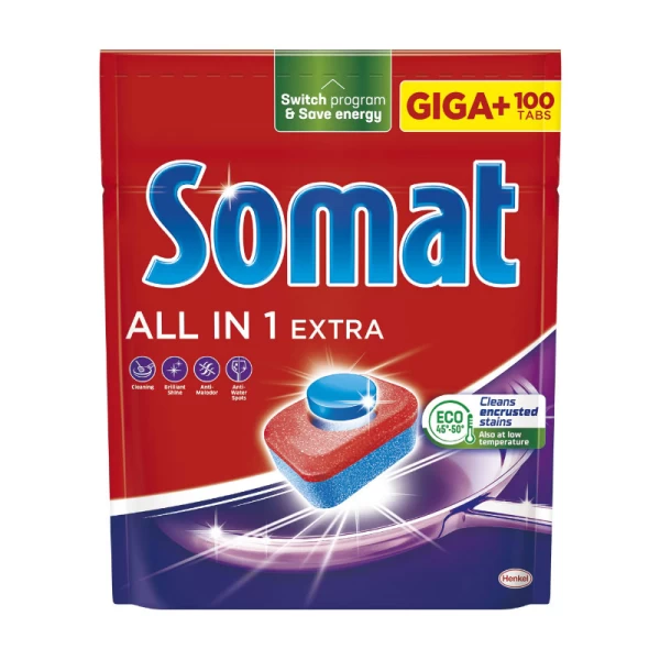 Somat Detergent pentru masina de spalat vase All in One Extra 100 tabs - image 1