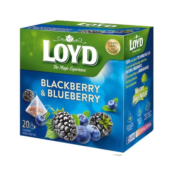 Ceai Loyd Tea Piramida de Mure si Afine, 20 buc - image 1