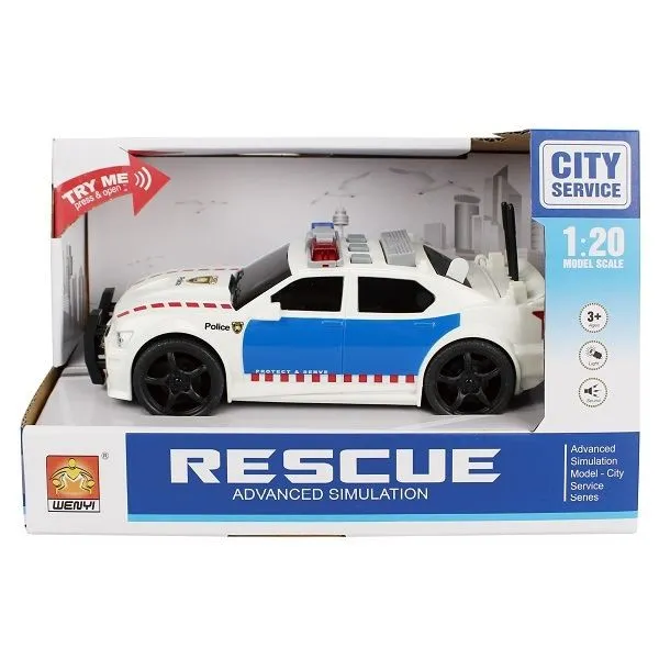 Masina de politie inerțială Wenyi Politie (lumină/sunet) 1:20 - image 1