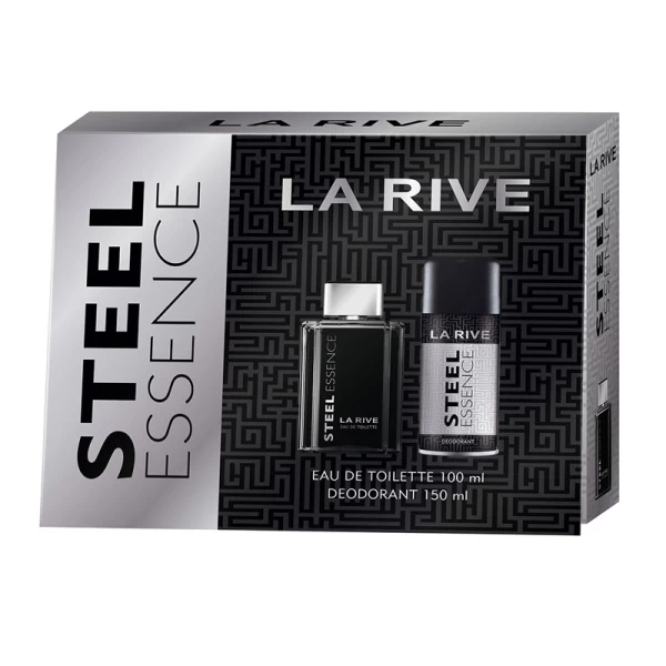 Set La Rive Man Steel Essence (apa de toalete 100ml+deo 150cm3) - image 1