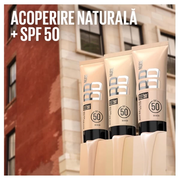 Maybelline Crema BB Fit Me SPF 50 Nuanța 30, look natural zilnic, 30 ml - image 4