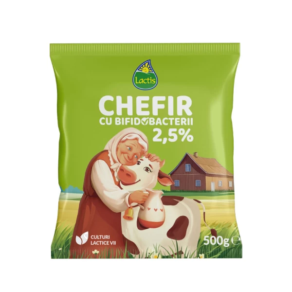 Lactis Кефир с бифидобактериями 2,5%, 500 г (пакет) - image 1