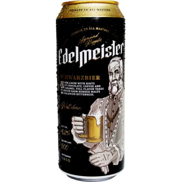 Пиво Edelmeister Schwarzbier коричневое, пастеризованное, фильтрованное 500мл - image 1