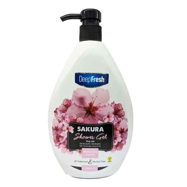 DeepFresh Gel-Creama de dus cu pompa, Sakura 1000 ml - image 1