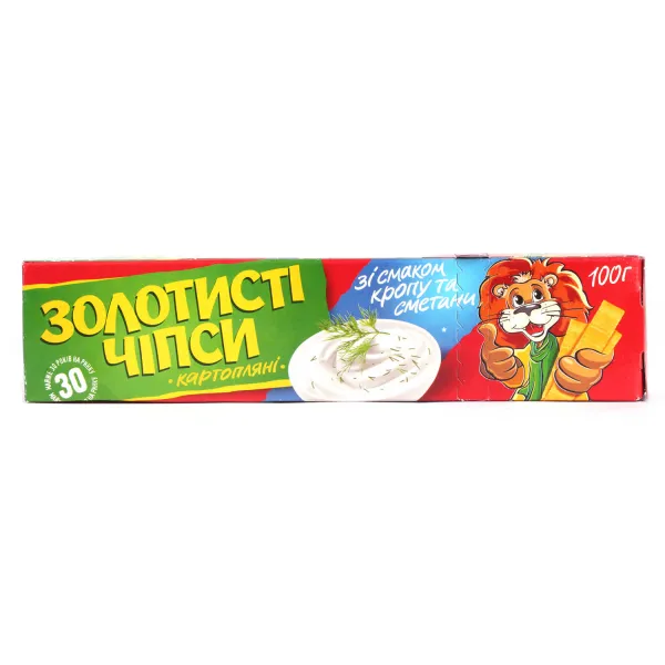 Чипсы Жайвир Золотистые Укроп со сметаной, 100г - image 1
