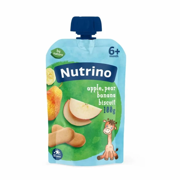 NUTRINO Пюре из яблок, бананов и печенья (6 месяцев) 100г - image 1