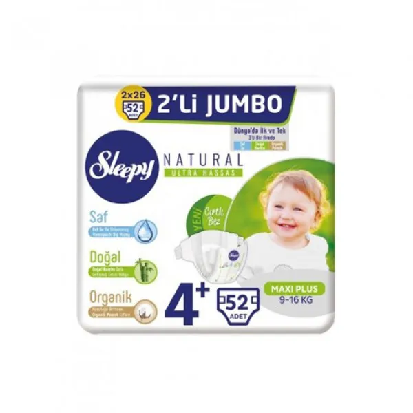 Подгузники Sleepy Natural Jumbo 4+ Maxi Plus (9-16) 42 шт. - image 1