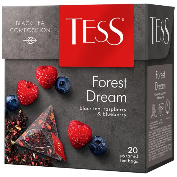 Чай Tess "Forest Dream", черный, лесные ягоды, 20 пакетиков - image 1