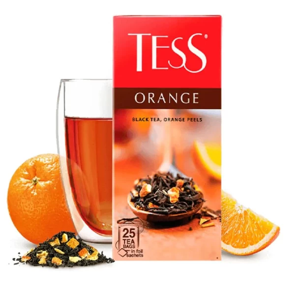 *Tess Ceai negru Orange u coaja de portocala, plicuri 25 buc - image 2