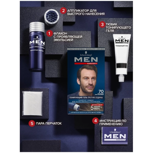 Schwarzkopf Men Vopsea de par pentru barbati 70 Cafenie 80ml - image 3