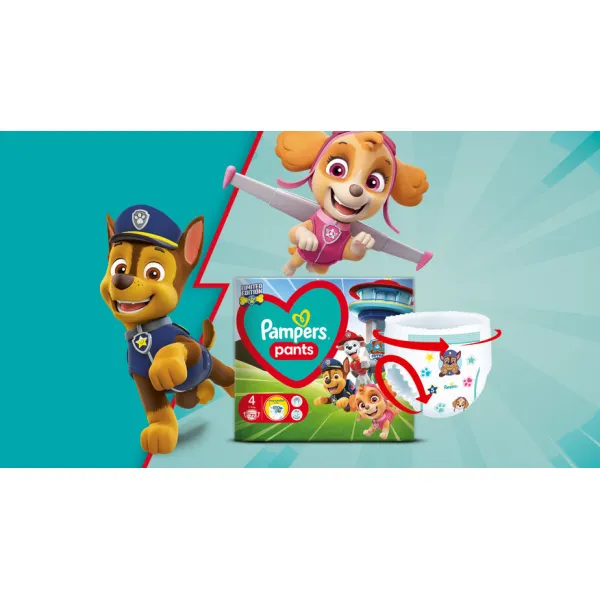 Pampers Pants Подгузники-трусики Щенячий патруль Размер 6 (14-19 кг) 60 шт - image 4