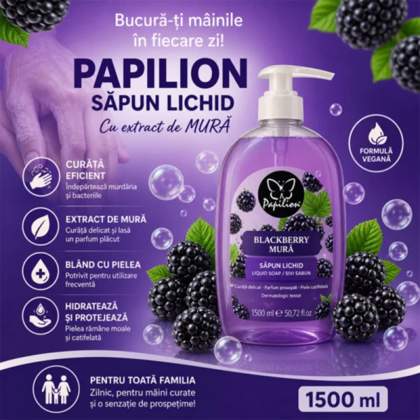 Жидкое мыло с ежевикой Papilion 1500 мл - image 2