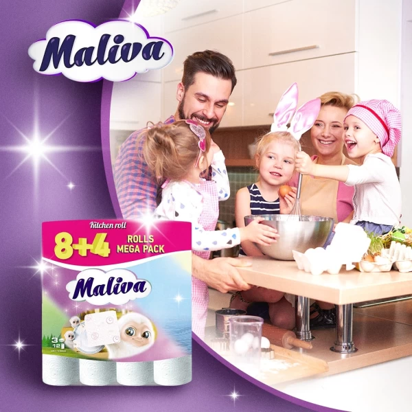 Maliva Полотенца кухонные 8+4 рул 3 слоя - image 2