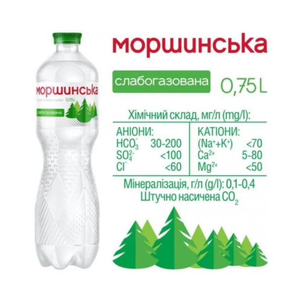 Вода минеральная Моршинская слабогазированная 750 мл - image 2