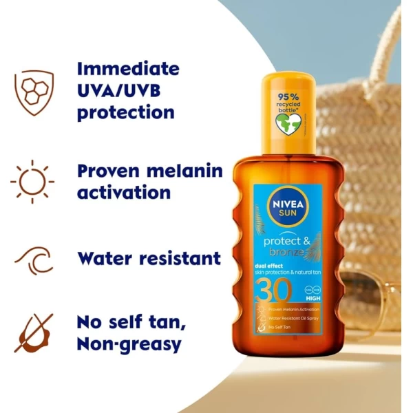 Nivea Sun Ulei-spray protectie solara Protect & Bronze FPS30 200 ml - image 3