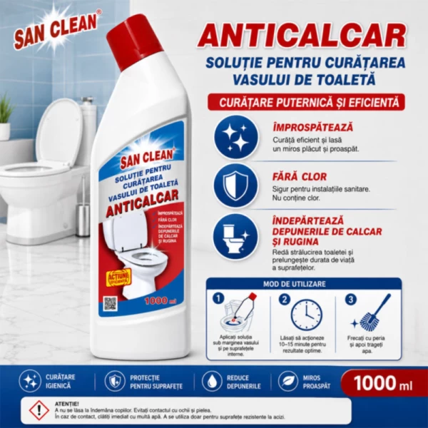 Santic WC pentru curățarea toaletelor Aromă Marină, 1000 ml - image 2