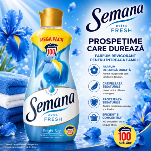 Кондиционер для белья Semana Extra Fresh Bright Sky 2 л - image 2