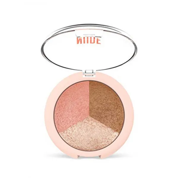 Golden Rose Nude Look Baked Trio Face Powder Blusher-Bronzer-Highlighter - image 1