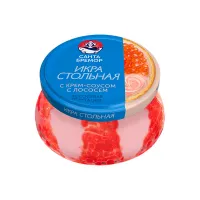 Икра лососевая "Стольная" имитация с крем-соусом с копченым лососем 220г