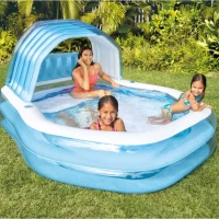 Piscină gonflabilă cu baldachin detașabil 229×191×135 cm, 530 L, Intex (57186) - thumbs image 2