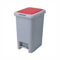Cos gunoi cu pedala, LiAo, Plastic, 15L, Gri