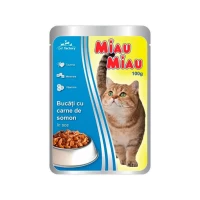 Miau Miau Корм для кошек с мясом лосося в соусе 100гр