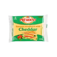 President Branza topita Cheddar 40% felii 120g