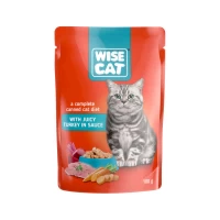 WISE CAT hrana pentru pisici curcan in sos 100g