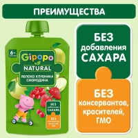 Gipopo Piure de fructe pentru copii Fructe Padure, Mar, Capsuna, Coacaza Rosie 90g - thumbs image 2