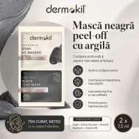 Dermokil Masca cu argila neagra peel-off 2 × 7,5 ml - thumbs image 2
