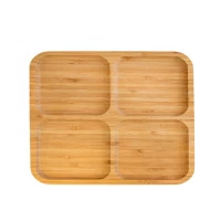 Platou patrat cu 4 compartimente, 20 cm, BAMBUS