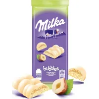 Milka Ciocolata Bubbles 83g albă aerată cu nuci întregi - thumbs image 2
