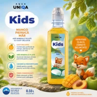 Aqua Uniqa kids Apa minerala plata cu gust de mango piersica si mar 0,33 l - thumbs image 2